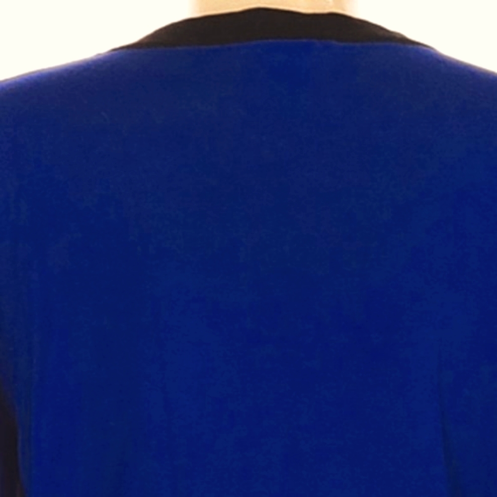 💙 Beautifully Tailored Cobalt Blue & Black Color Block Sweater Cardigan - M - Picture 4 of 12